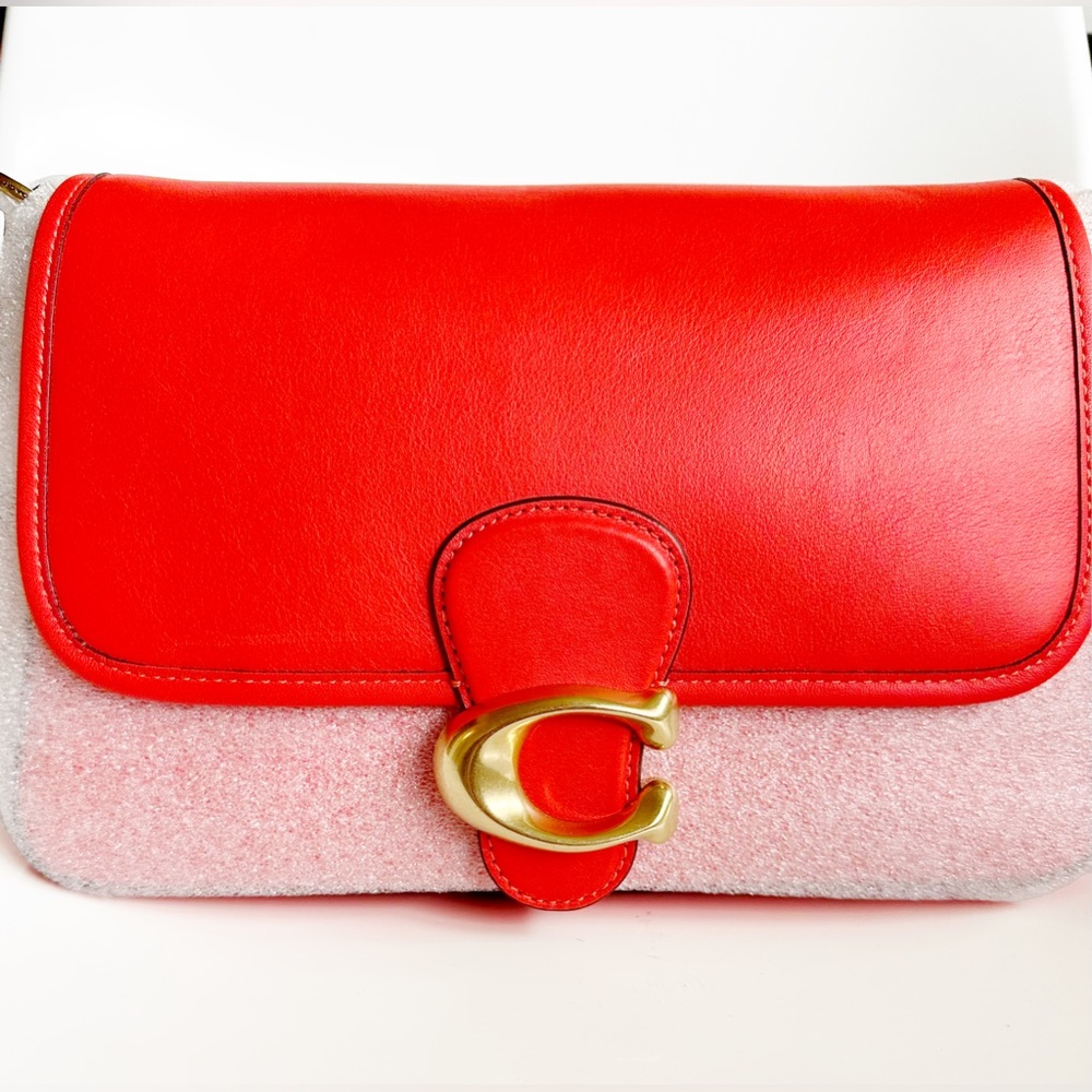 SOLD!—Coach soft Tabby. Red orange color. - Picture 6 of 7